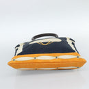 BVLGARI Hand Bag Canvas Navy Auth BA13313A-9