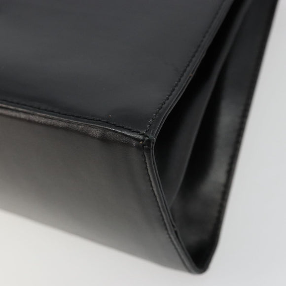 Salvatore Ferragamo Gancini Handtasche Leder 2-Wege Schwarz Gold Authentisch BA13314