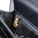 Salvatore Ferragamo Gancini Handtasche Leder 2-Wege Schwarz Gold Authentisch BA13314-22