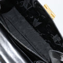 Salvatore Ferragamo Gancini Handtasche Leder 2-Wege Schwarz Gold Authentisch BA13314-24