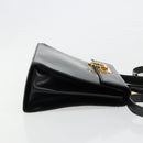 Salvatore Ferragamo Gancini Handtasche Leder 2-Wege Schwarz Gold Authentisch BA13314-3