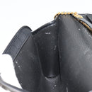 Christian Dior Honeycomb Canvas Chain Shoulder Bag PVC Black Gold Auth BA13315-21