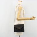 Christian Dior Honeycomb Canvas Chain Shoulder Bag PVC Black Gold Auth BA13315-22