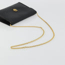 Christian Dior Honeycomb Canvas Chain Shoulder Bag PVC Black Gold Auth BA13315-7