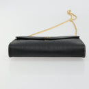 Christian Dior Honeycomb Canvas Chain Shoulder Bag PVC Black Gold Auth BA13315-5