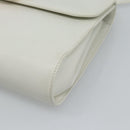 Salvatore Ferragamo Gancini Shoulder Bag Leather White Gold Auth BA13316-9