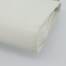 Salvatore Ferragamo Gancini Shoulder Bag Leather White Gold Auth BA13316-15