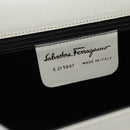 Salvatore Ferragamo Gancini Shoulder Bag Leather White Gold Auth BA13316-12