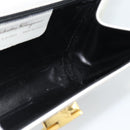 Salvatore Ferragamo Gancini Shoulder Bag Leather White Gold Auth BA13316-18