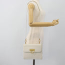 Salvatore Ferragamo Gancini Shoulder Bag Leather White Gold Auth BA13316-22