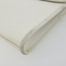 Christian Dior Chain Shoulder Bag Leather White Gold Auth BA13317-15