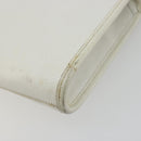 Christian Dior Chain Shoulder Bag Leather White Gold Auth BA13317-17