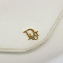 Christian Dior Chain Shoulder Bag Leather White Gold Auth BA13317-18
