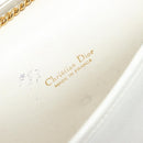 Christian Dior Chain Shoulder Bag Leather White Gold Auth BA13317-11