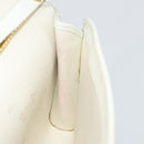 Christian Dior Chain Shoulder Bag Leather White Gold Auth BA13317-21