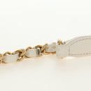 CHANEL Chain Matelasse Shoulder Bag Lamb Skin White Gold CC Auth BA13318M-10