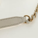 CHANEL Chain Matelasse Shoulder Bag Lamb Skin White Gold CC Auth BA13318M-8