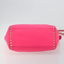 VALENTINO Studs Tote Bag Leder 2way Pink Gold Auth BA13319-11