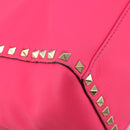 VALENTINO Studs Tote Bag Leather 2way Pink Gold Auth BA13319-15