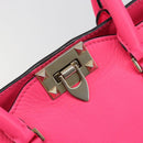 VALENTINO Studs Tote Bag Leder 2way Pink Gold Auth BA13319-17