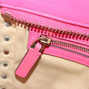 VALENTINO Studs Tote Bag Leather 2way Pink Gold Auth BA13319-21