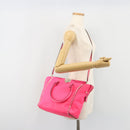 VALENTINO Studs Tote Bag Leder 2way Pink Gold Auth BA13319-28
