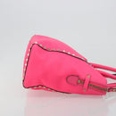 VALENTINO Studs Tote Bag Leather 2way Pink Gold Auth BA13319-4