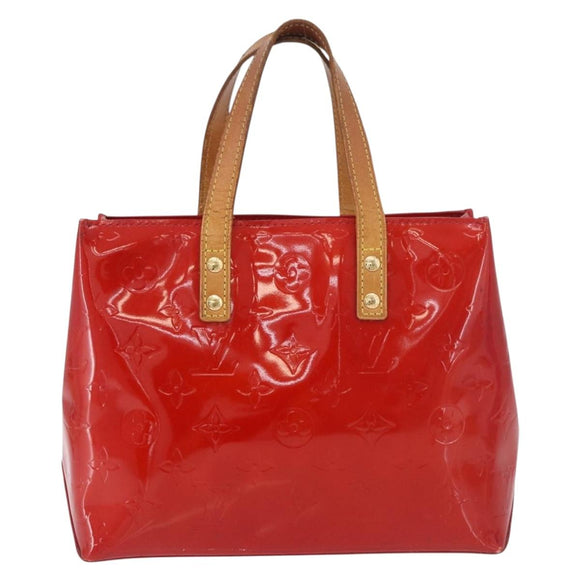 LOUIS VUITTON Monogram Vernis Reade PM Hand Bag Red Rouge M91088 LV Auth BA13320