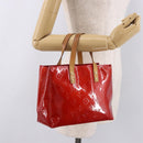 LOUIS VUITTON Monogram Vernis Reade PM Hand Bag Red Rouge M91088 LV Auth BA13320-24