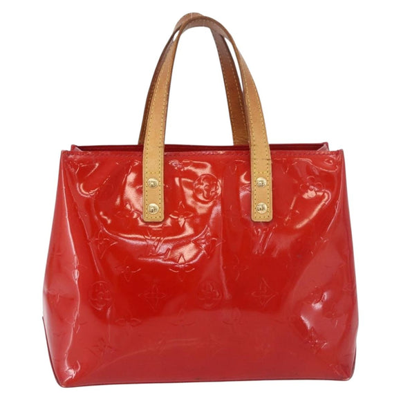 LOUIS VUITTON Monogram Vernis Reade PM Hand Bag Red Rouge M91088 LV Auth BA13320