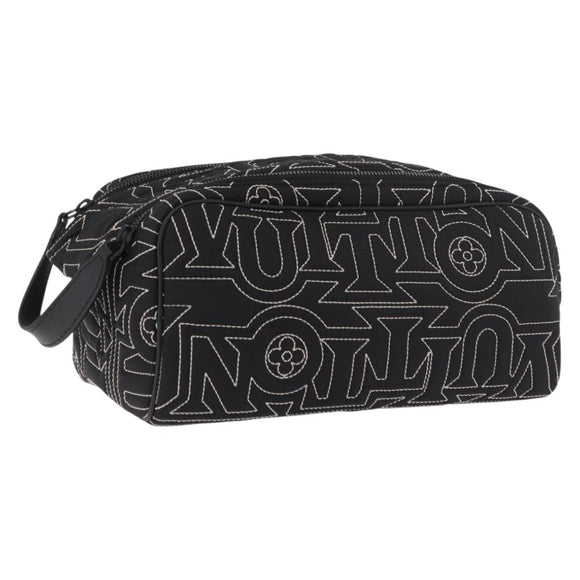 LOUIS VUITTON LV Snow Dopp Kit Clutch Bag Nylon Black M21435 LV Auth BA13321SM