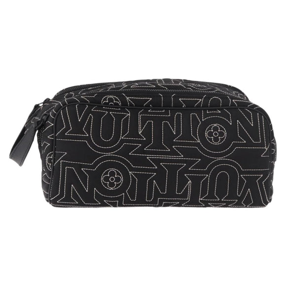 LOUIS VUITTON LV Snow Dopp Kit Clutch Bag Nylon Black M21435 LV Auth BA13321SM