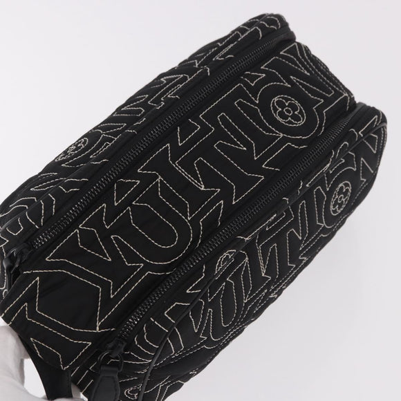 LOUIS VUITTON LV Snow Dopp Kit Clutch Bag Nylon Black M21435 LV Auth BA13321SM