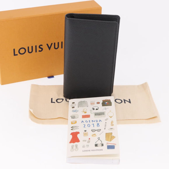 LOUIS VUITTON Taiga Agenda Poche Note Cover Ardoise R20425 LV Auth BA13323V