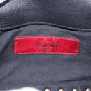 VALENTINO Studs Waist bag Leather Black Gold Auth BA13324A-11