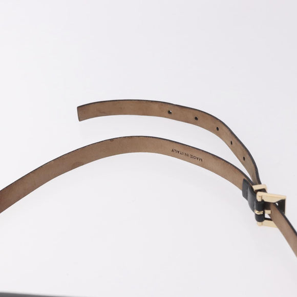 VALENTINO Studs Waist bag Leather Black Gold Auth BA13324A