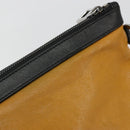 Jimmy Choo Clutch Bag Leather Brown Silver Auth BA13325-9