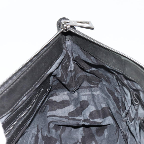 Jimmy Choo Clutch Bag Leather Brown Silver Auth BA13325