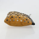 Jimmy Choo Clutch Bag Leather Brown Silver Auth BA13325-3