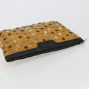 Jimmy Choo Clutch Bag Leather Brown Silver Auth BA13325-5