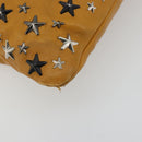 Jimmy Choo Clutch Bag Leather Brown Silver Auth BA13325-14
