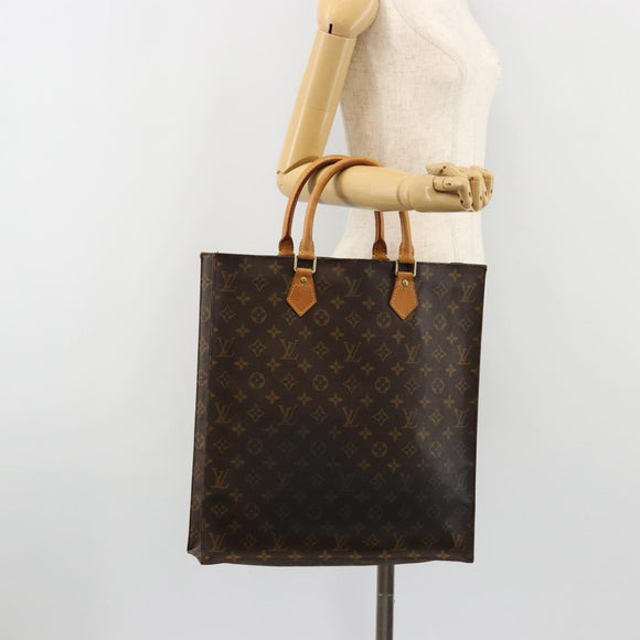 LOUIS VUITTON Monogram Sac Plat Hand Bag M51140 LV Auth BA13327