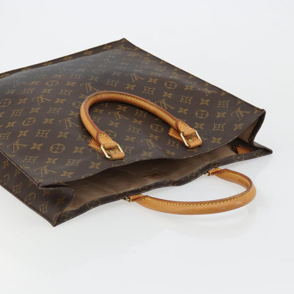 LOUIS VUITTON Monogram Sac Plat Hand Bag M51140 LV Auth BA13327