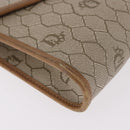 Christian Dior Honeycomb Canvas Chain Bag PVC Leather Beige Gold Auth BA13330-10