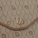 Christian Dior Honeycomb Canvas Chain Bag PVC Leder Beige Goud Auth BA13330-17