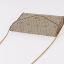 Christian Dior Honeycomb Canvas Chain Bag PVC Leder Beige Goud Auth BA13330-6
