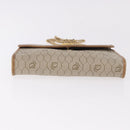 Christian Dior Honeycomb Canvas Chain Bag PVC Leder Beige Goud Auth BA13330-5
