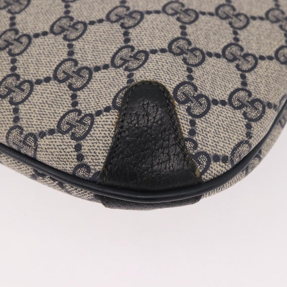 GUCCI GG Supreme Sherry Line Shoulder Bag PVC Navy Gold 904 02 026 Auth BA13331