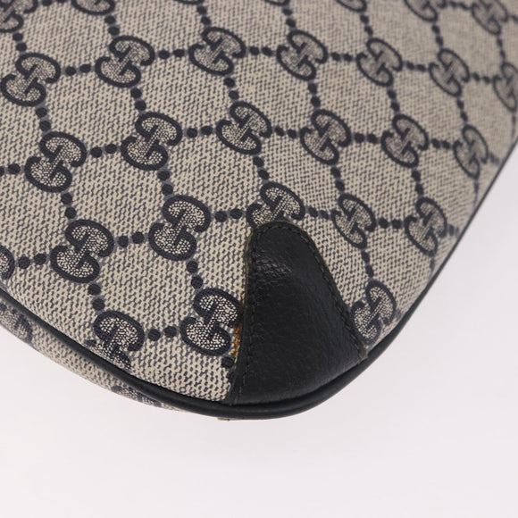 GUCCI GG Supreme Sherry Line Shoulder Bag PVC Navy Gold 904 02 026 Auth BA13331