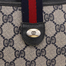 GUCCI GG Supreme Sherry Line Shoulder Bag PVC Navy Gold 904 02 026 Auth BA13331-14